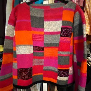Colorful 100% Wool Sweater